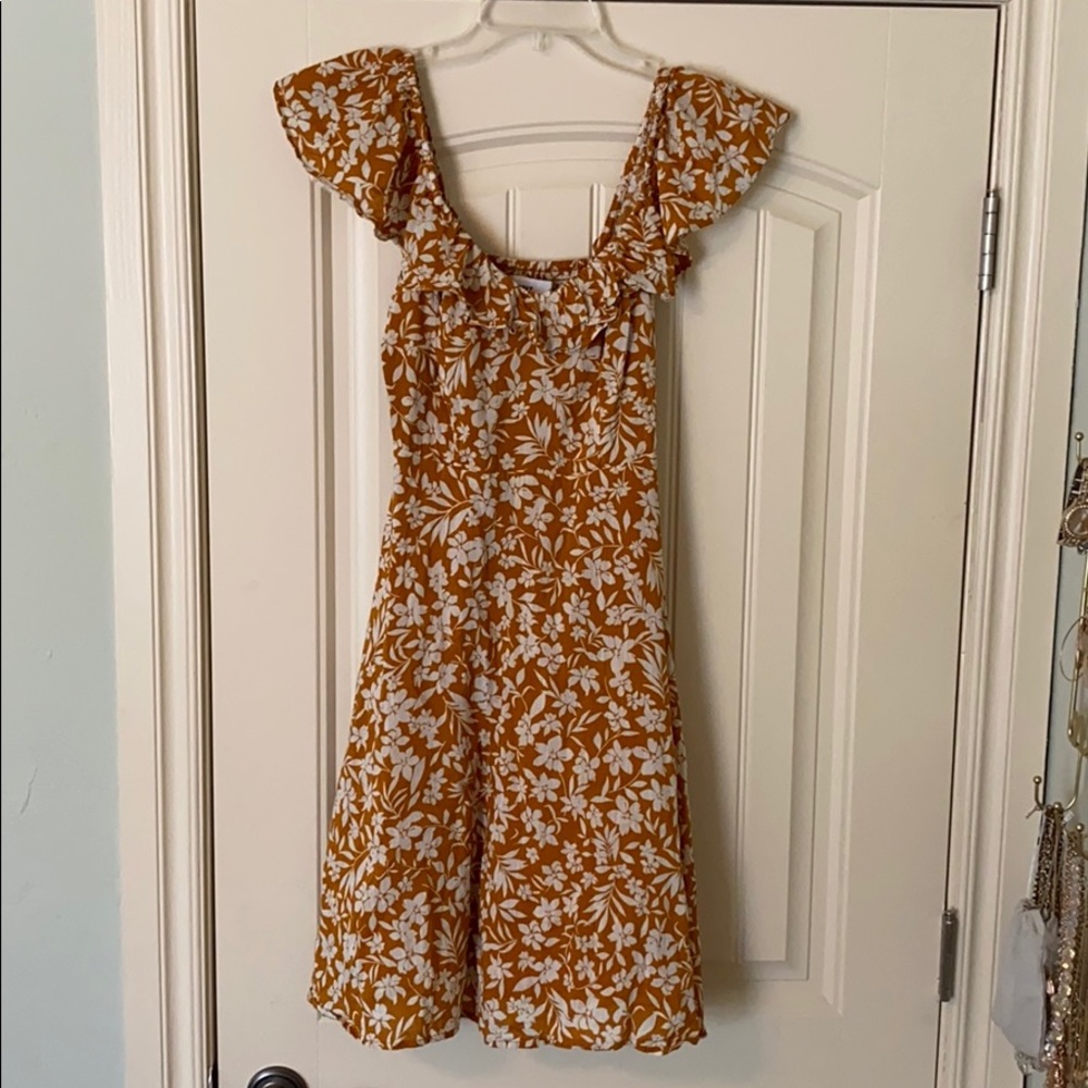 Old Navy Mustard/Orange Floral Sundress XS
